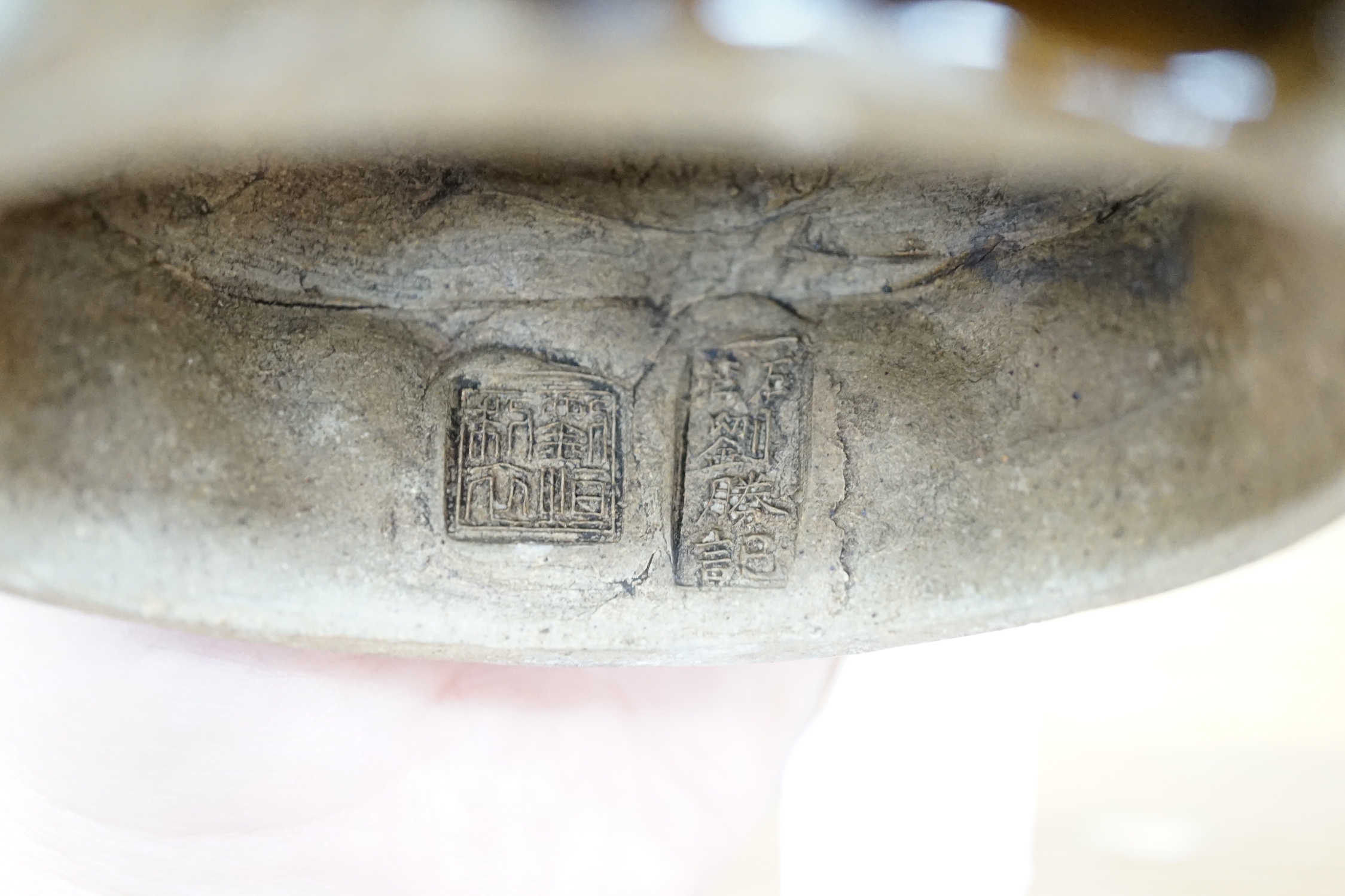 Two Shiwan stoneware figures of the Jade Emperor and Lu Dongbin, losses, 19cm